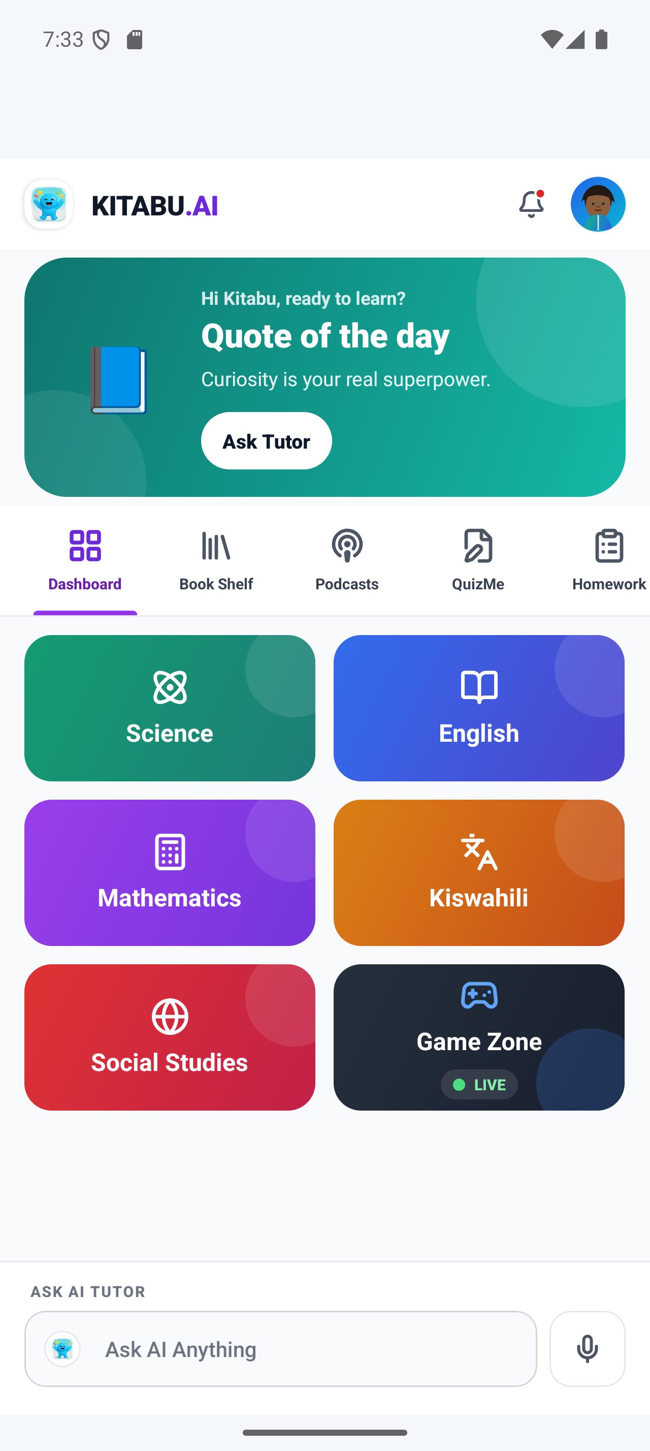 Online learning app on a phone explaining a CBC lesson step by step